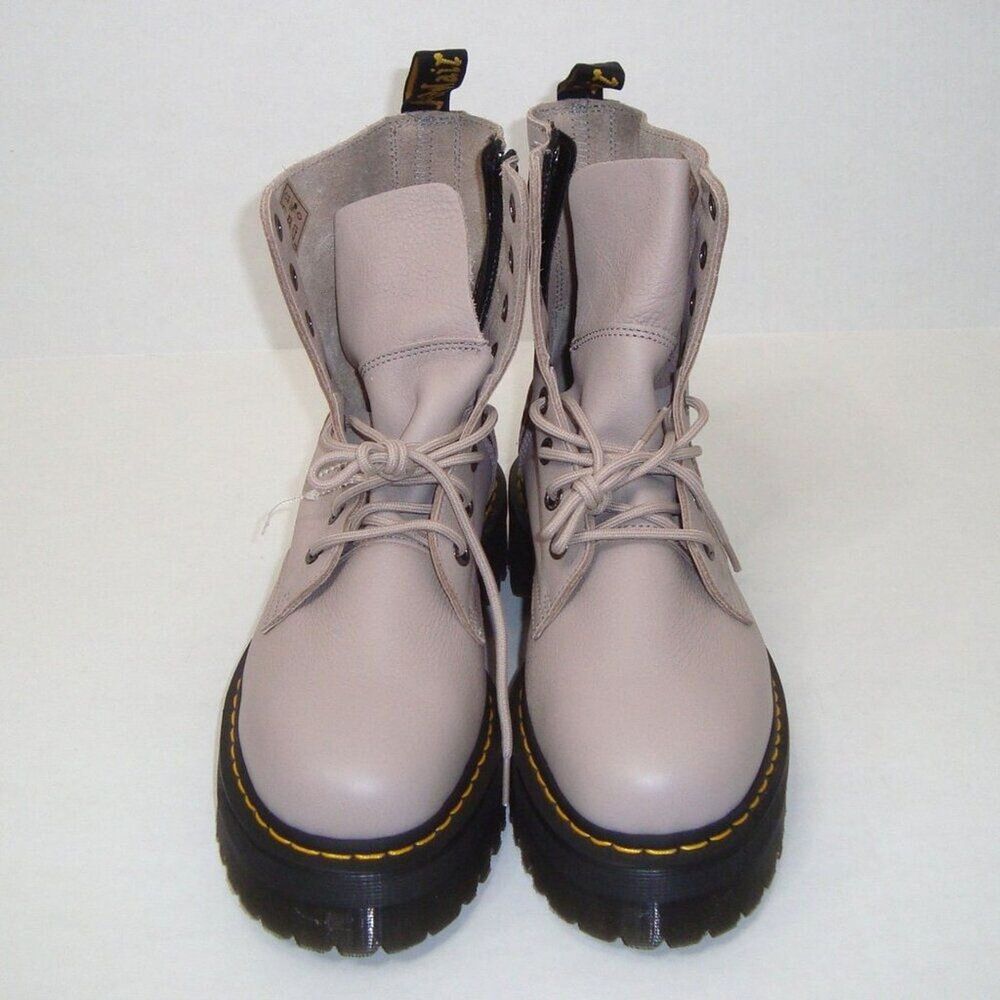 NEW Dr. Martens JADON III Pisa Leather Taupe Platform Boots Side Zip Mens Sz 12